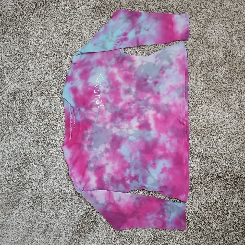 Journey reverse tie dyed cropped shirt